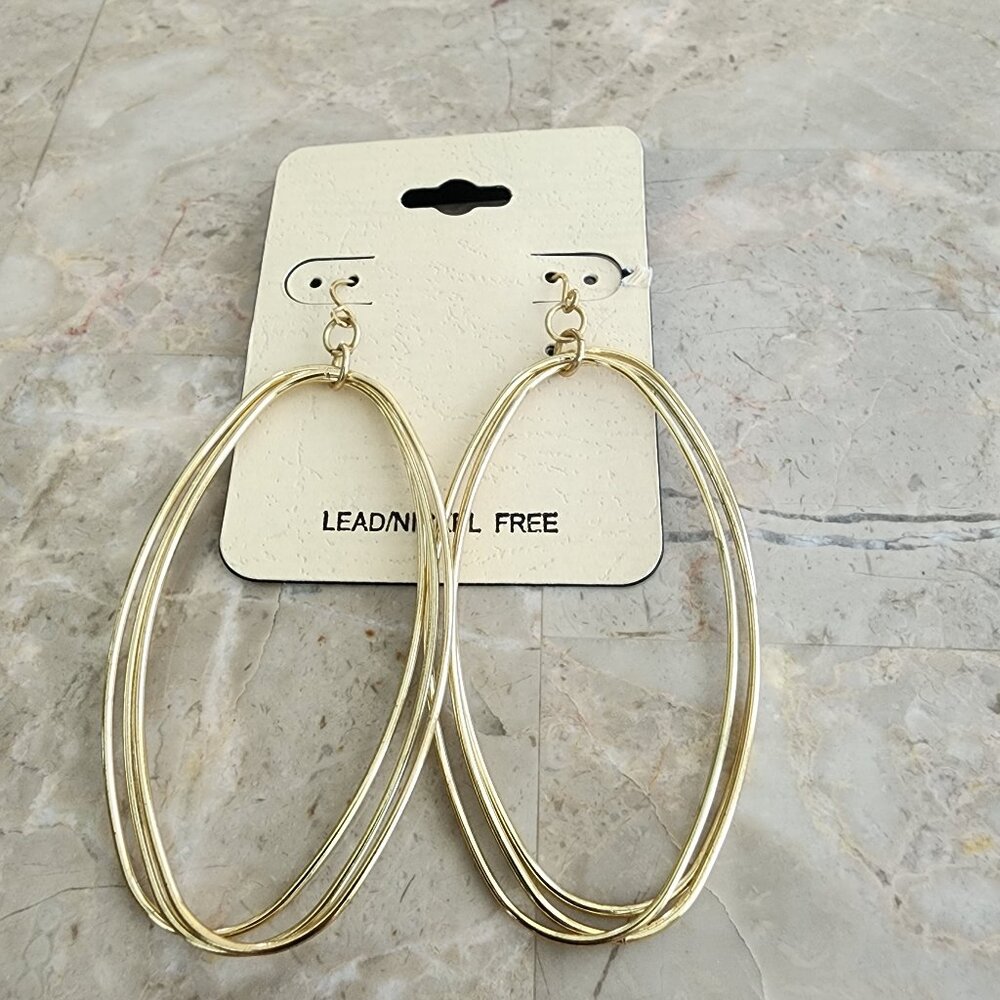 Dangle Three-Oval Hoop Earrings